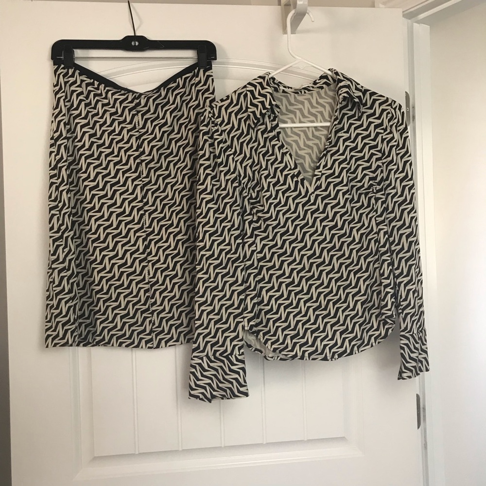 DVF vintage silk two piece dress